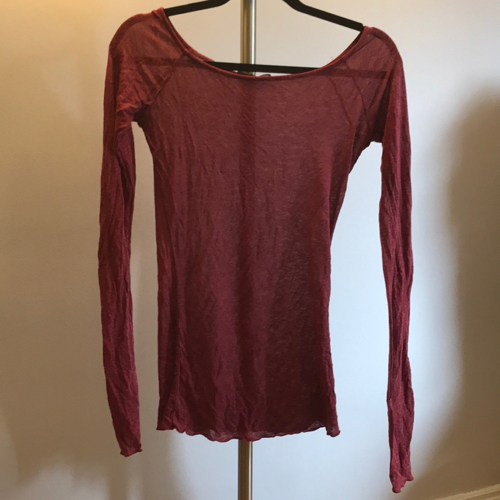 Brandy Melville maroon long sleeved shirt